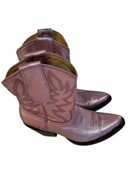 Idyllwind Tickled Pink Metallic Leather Western Boots Size 7B